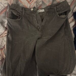 Zara Gray Wide Leg Pants Effortless Elegance